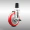 Service Caster 5 Inch 316SS Red Polyurethane Swivel 1-3/4 Inch Expanding Stem Caster Brake SCC-SS316EX20S514-PPUB-RED-TLB-134 - alternate 1